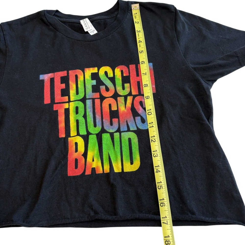 Tedeschi Trucks Band Cropped Graphic T Shirt Black Rainbow Logo Size S - Picture 7 of 10
